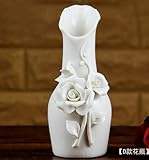 BeautyCN シンプルでスタイリッシュなヨーロピアンスタイルの白いセラミックのバラの小さな花瓶の結婚式のギフトの装飾ホームデコレーション (#2)