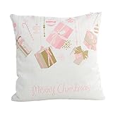 LuCoO 2017新しいソフト快適なクリスマス枕ソファウエストスロークッションカバーホームインテリア 17.7*17.7 ホワイト LUC-0903001