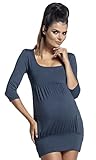 Zeta Ville - レディースマタニティバブル裾ストレッチ帝国チュニックミニドレス - 954c (ブルーグレー, JA 9/11, M)