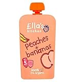 Ella's Kitchen Peaches + Bananas from 4 Months 120g (Pack of 2) - エラのキッチン桃+ 4ヶ月120グラムからバナナ (Ella's K