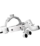 Romantic桜　ヘッド式LEDライト+ルーペ　拡大鏡　双眼ルーペ　一体式　高照度　携帯便利　取外可能 (ホワイト, 2.5X)