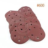 25 PC 600 グリット 600 # 5 」 X 6 穴フックループ研磨ディスクサンドペーパー砂シート新しい