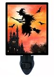 Halloween Night Light – ハロウィン魔女 – Flying – Broom LED Night Light
