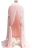 LichengドームMosquito Netキャノピー、子供用テントfor Playing Reading with Crown & Sparkling Starガーランドのボーナスクイーンキングサイ