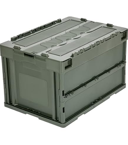 トラスコ中山 薄型折りたたみコンテナ 75L スライドロックフタ付
