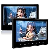 【DVDプレーヤー＋車載モニター2台セット】10.1インチヘッドレストモニター 後部座席車載モニター 2台連動 メインモニター サブモニター IPS液晶 全視角度 スロットイン式 CPRM対応 リージョンフリー 再生レジューム USB/SDマルチメディア再生 スピーカー内蔵 ポータブルモニター 2端子シガー電源・日本語取扱説明書付き 取付簡単 12/24V