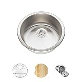 Mr Direct 465ステンレススチールキッチンのアンサンブル( Bundle – 4 Items :シンク、バスケットStrainer、シンクグリッド、、カッティングボード) 16 Gauge 