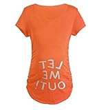 KINDOYO マタニティベビーピーキングTシャツおかしい妊娠Tシャツ (オレンジ)