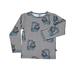 【Smafolk スマフォルク】T-shirt with excavator Wild dove カラー:グレー p0000gxq ベビー トップス 長袖 出産お祝い キッズ 子供服