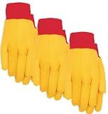 Midwest Gloves and Gear 2201P03-XL-AZ-6 Cotton Work Glove, X-Large, Yellow/Red, 3-Pack by Midwest Gl