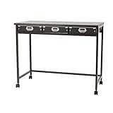 川口工器 引出し付き デスク (幅90cm, ブラウン) 18827