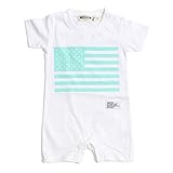 (キャンプフリー) CAMPFREE パステルカラー 星条旗 ロンパース 半袖 ベビー M.H.A.style 10190 A.パステルミント