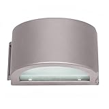 Hubbell Outdoor RDIC42F8PL 42-watt CFL Compact Radius Sconce with Lamp and Quad-Tap Ballast, Platinu