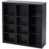 山善(YAMAZEN) 書棚 ブラウン 90×29×92cm スライド本棚 コミック370冊収納 棚可動式 上下連結 CRSS-9090(JB)