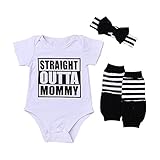 Cutelove 赤ちゃん　ヘッドバンド付き　ボディスーツ　ロンパース　３点セット　レガーズ　男の子　女の子　夏