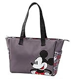 Disney Mickey Mouse Printed Graffiti Tote Diaper Bag Gray [並行輸入品]