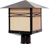 Maxim Lighting 8044IRBU One Light Burnished Iridescent Glass Post Light, Black [並行輸入品]