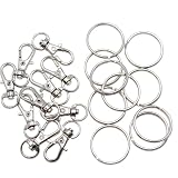 KUKU工房 キーホルダー金具 二重リング付き 10個セット キーホルダー アクセサリーパーツ 手芸 ハンドメイド材料 (シルバー)