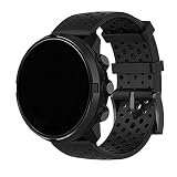 Compatible with Suunto 7/ 9/ 9 Baro/ D5/ Spartan Sport/Spartan Sport Wrist HR バンド 、シリコーン時計バンドの交換、S/L サイズ (Large, 黒)