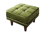 木肘レトロソファ【MORNEY】モーニー オットマン モケットグリーン