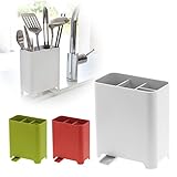 キッチンツールスタンド キッチンツール 収納 キッチンツールスタンド AQUA アクア ワイド ホワイト グリーン レッド(グリーン)