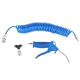 P Prettyia ダスター PUリコイルホース付　エアブローガンキット　ダストブロワー　スチールノズル　