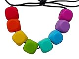 Joy of Colors Silicone Dice Beads Rainbow Nursing Teething Necklace for Mom Multicolored Chewable Si