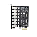 Xiwai 7ポート PCI-E - USB 3.0 HUB PCI Express 拡張カードアダプター 5Gbps マザーボード用
