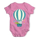 Twisted Envy Animals in Hot Air BalloonベビーユニセックスFunny Baby Growボディスーツ US サイズ: L カラー: ピンク