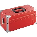 TONE:TONE ツールケース(メタル) V形2段式 433X220X195mm レッド BX322 型式:BX322