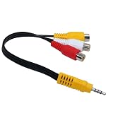 3.5mm RCA 変換 ケーブル AVケーブル 変換プラグ付き4極ミニプラグ RCAステレオオーディオ ビデオ変換ケーブル オス3メス カーナビ ドラレコ バックカメラ テレビ 映像 オーディオコード 赤 白 黄 3RCAオスプラグ CTIA-OMTPアダプタ付き 4極ミニプラグ 22cm