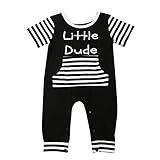 litte dude文字　ベビー服　男の子 幼児　赤ちゃん 新生児 　子供服　男の子　ロンパース カバーオール　出産祝い/プレゼント　70CM/80CM/90CM（0ヶ月－2歳） (90CM/18-2