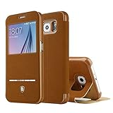 Galaxy S6 Flip Case, X-CASE [Touch Series] [View Window] Folio Flip PU Leather Case [Magnetic Closur