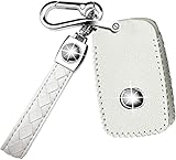 [PONMOKEN] マツダ キーケース マツダ3 CX-8 CX-5 CX-30 MAZDA3 セダン ファストバック BP系 DM系 ロードスター スマートキーケース キーホルダー キーカバー 本革 高級 手触り良い 新型 3ボタン (白)