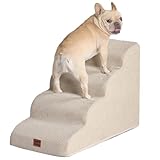 EHEYCIGA 犬 階段 ステップ ペット階段 ドッグステップ 犬 スロープ 高密度 滑り止め付き 安定性 カバー取り外し可能 洗える 小型犬適用（ベージュ、40x75x50cm、4段）