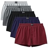 [Ｋａｙｉｙａｓｕ] ニットトランクス メンズ 下着 抗菌防臭加工 前開き ボタン付き 個別包装 95%綿 大きいサイズ M-5L 50-125kg対応 3枚/5枚セット ストレッチ 通気 (5枚セット L)