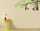 Pop Decors PT-0124-Va Beautiful Wall Decal, Sloths and Branches, 47" [並行輸入品]