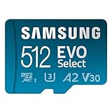 SAMSUNG EVO Select MicroSDメモリーカード + アダプター 512GB microSDXC 速度最大160MB/秒 UHS-I C10 U3 V10 A2 携帯電話 タブレット Nintendo Switch MB-ME512SA/AM用アップグレードストレージ