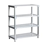 選べる幅サイズ31段階！軽量アルミ製 収納ラック4段 棚板奥行36cm 高さ100cm 幅バリエーション 30～180cm (60cm)