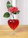 Red Heart Vase and Rose - Fabric Rose That Will Last Forever - Valentine's Day Gifts - Red Roses for