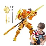 多関節可動アクションロボット – 正義戦士メカモデルフィギュア、13ジョイント搭載の高自由度パーツ、変形可能なロボットおもちゃ、ピース組み換え式機甲モデル | 子供と大人向けのプレイ用やディスプレイ用に メカ好きにぴったりのコレクションアイテム