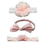 BIANHUAN ヘアバンド ベビー 赤ちゃん カチューシャ 3点セット キッズ 女の子 ヘアアクセサリー 出産祝い 髪飾り リボン カチューシャ おしゃれ 子供用 可愛い 新生児 赤ちゃん 内祝い 