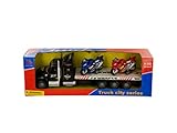 Kole friction-powered semi-truck with Motorcycles Set