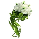 Kesoto 人工フラワー　ローズの花束　手作り　工芸品　上品　花嫁　手持ち　ぶーけ　喫茶店/オフィス/ホーム/パーティー/教会などの装飾　エレガントな　センターピース