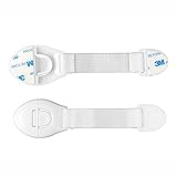 Looching 10個パック子キャビネット安全ロック冷蔵庫超強力3 M接着剤多目的と調節可能なストラップの引き出し、ドアオーブン、トイレシート