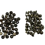 KUKU工房 片面カシメ 100組セット レザークラフト材料 (シルバー, 頭5mm 足4mm)