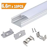 LEDアルミチャンネル、10 x 2meter LEDチャンネルとエンドキャップと取り付けクリップfor LEDストリップライトマウント