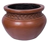 BirdRock Garden 16" dia Platted Jar - Medium Dark Brown | Outdoor Planter Urn [並行輸入品]