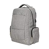 IPOTCH 全３色　大容量　ビジネス　トラベルバック　バックパック　ミイラバッグ　USBポート付け　　 - グレー