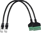 ANMBEST 2点RJ45オスから8ピンネジ留め式端子台アダプター（Cat7 Cat6 Cat5イーサネットエクステンダーCCTVデジタルインターネット用）、RJ45オスプラグから8ピン端子イーサネットコネクター
